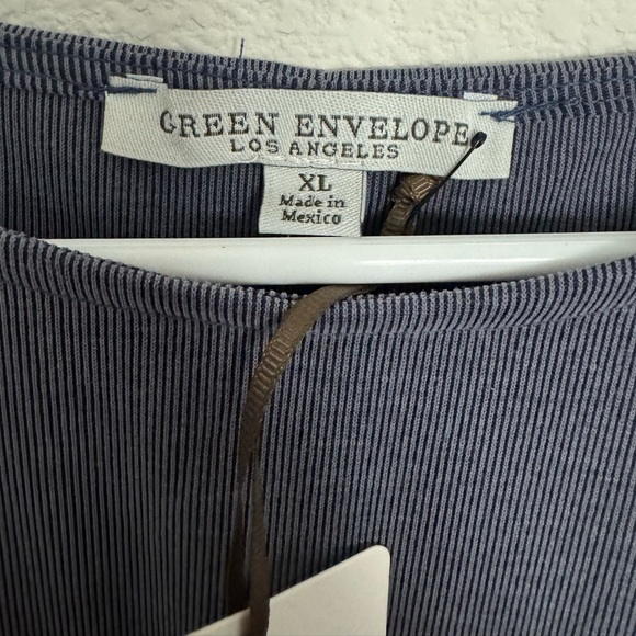Green Envelope Modal Ribbed T-Shirt Blue - Picture 2 of 4